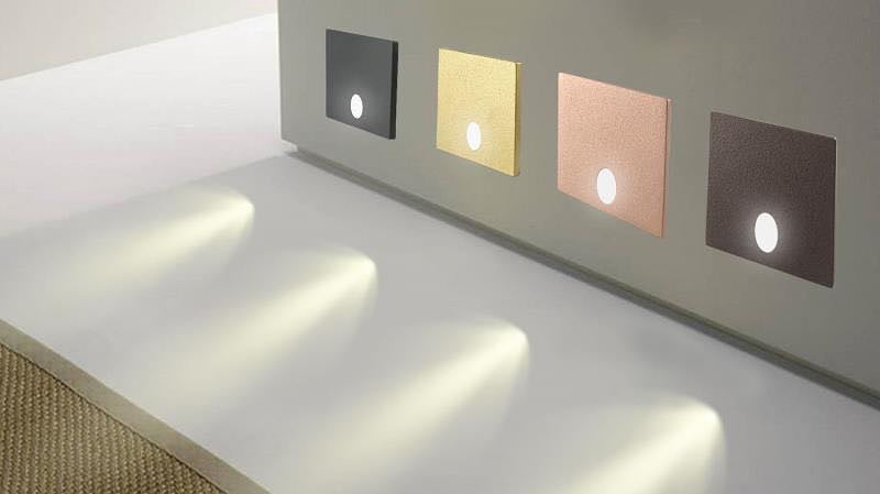 Mia - 3w Low Level Guide Light, 3k or 4k, available in round or square, white, Black, Dark Bronze, Gold and Copper