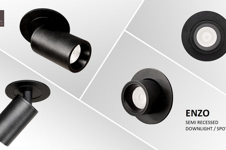 Great News our Enzo Semi Recessed Downlight / Spotlight is available in Black now