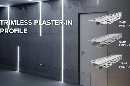 Trimless Plaster-In Profile 10mm internal, 12mm internal, 20mm internal