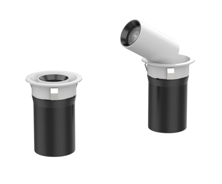 ENZO LED 8W Triac Dimmable Recessed Spot Downlight, IP44 3000K, 640lm, CRI:>90 with extra Black Insert Ring 24 Beam Angle
