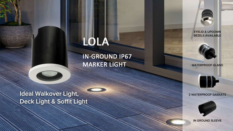 New Arrivals: Outdoors Marker Lights with the 2.5W Lola IP67 In Ground and 3W Ella IP65 Waterproof
