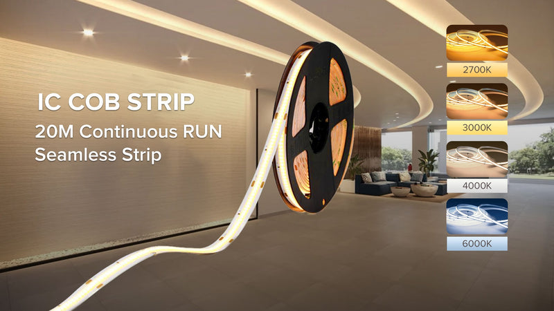 Great News Our IC COB Strip 20mtrs Continuous Run Seamless Strip is available now in 2700K, 3000K, 4000K, 6000K
