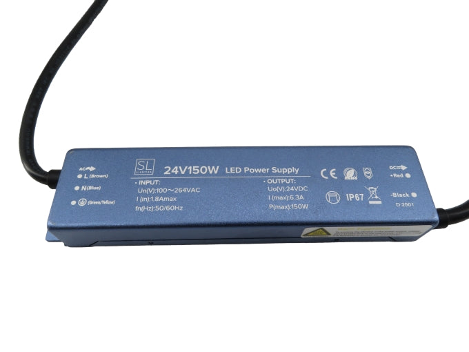 150W 24V Super Slim IP67 LED Strip Driver