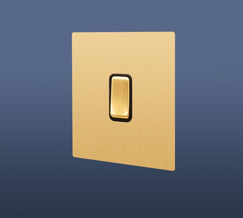 Load image into Gallery viewer, 1 GANG 2 WAY ROCKER LIGHT SWITCH - MATT GOLD
