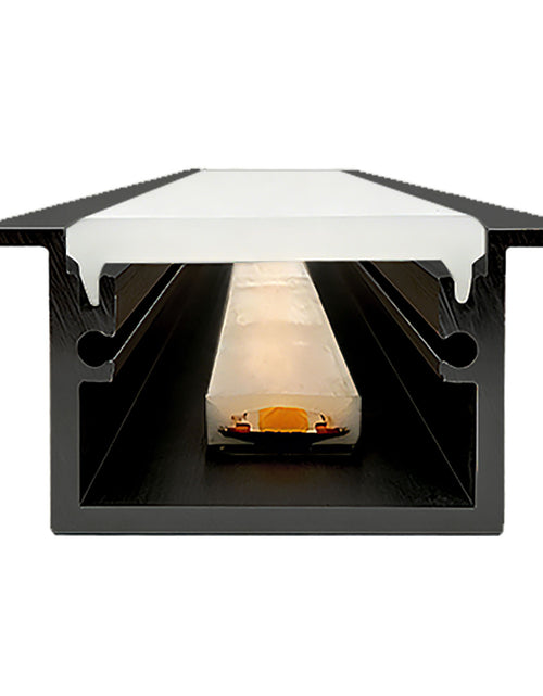 Load image into Gallery viewer, 2 Metres IP65 Flanged Walk Over Recessed IP65 Profile W30 x D20 Inc End Caps &amp; Diffuser (Aluminium / Black)
