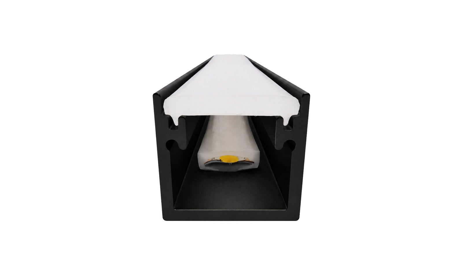 2 Metres IP65 Walk Over Recessed Profile W20 x D20 Inc End Caps & Diffuser (Aluminium / Black)