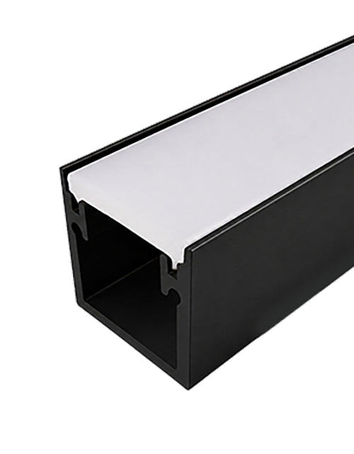 Load image into Gallery viewer, 2 Metres IP65 Walk Over Recessed Profile W20 x D20 Inc End Caps &amp; Diffuser (Aluminium / Black)
