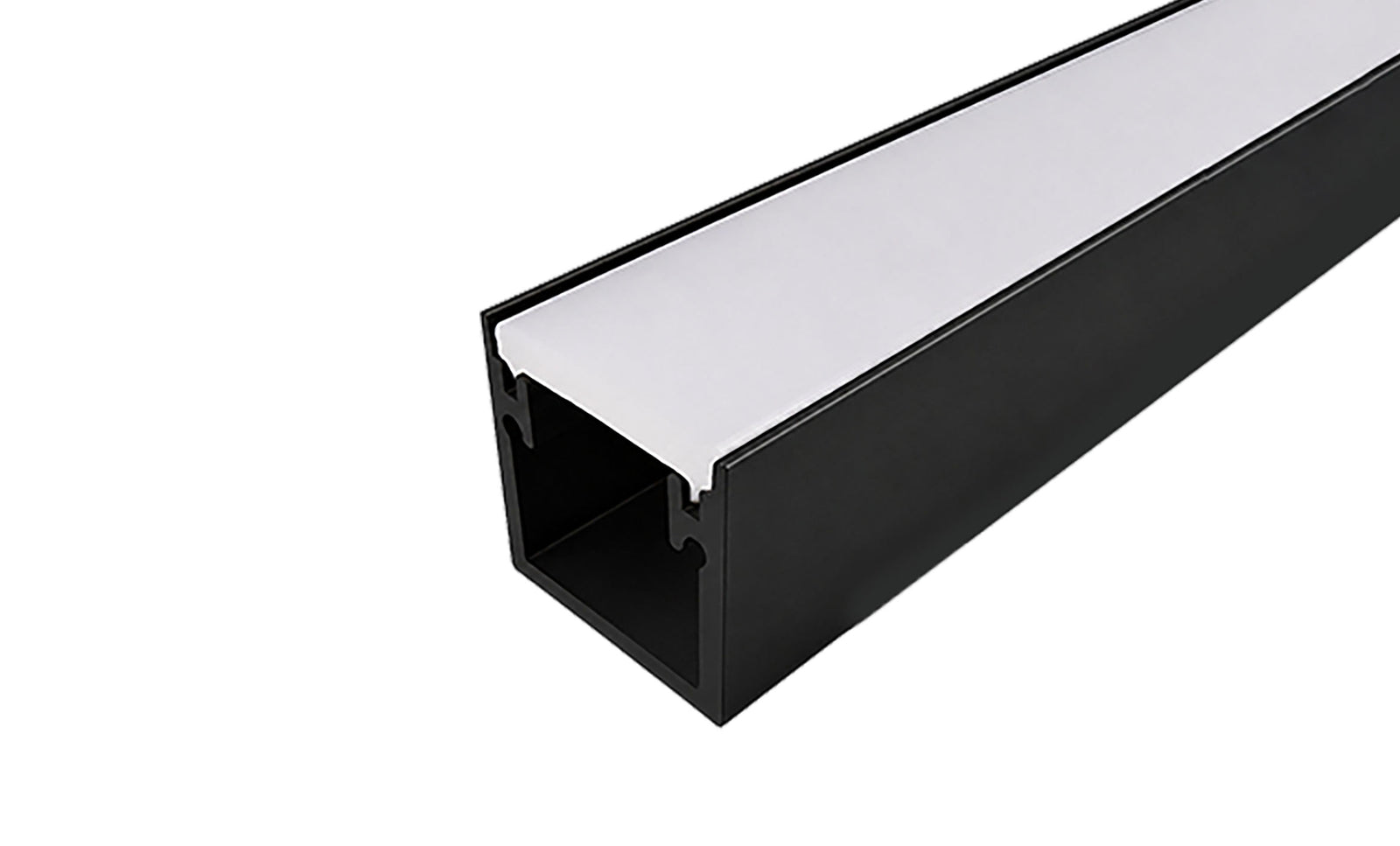 2 Metres IP65 Walk Over Recessed Profile W20 x D20 Inc End Caps & Diffuser (Aluminium / Black)