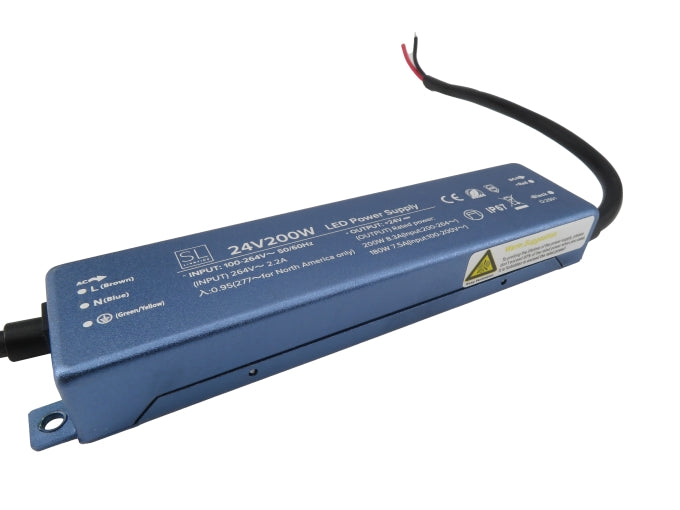 200W 24V Super Slim IP67 LED Strip Driver