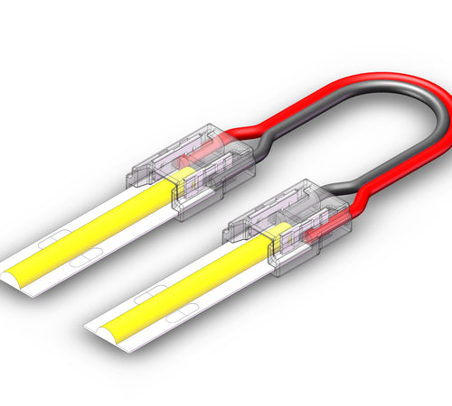 Load image into Gallery viewer, 10mm Double End Wire connector for IP20 COB Strip, 150MM cables for both End connectors
