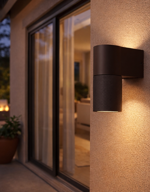 Load image into Gallery viewer, KNURLED Dark Bronze GU10 Down IP44 Indoor/Outdoor Wall Light (NEW)
