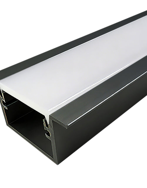 Load image into Gallery viewer, 2 Metres IP65 Flanged Walk Over Recessed IP65 Profile W30 x D20 Inc End Caps &amp; Diffuser (Aluminium / Black)
