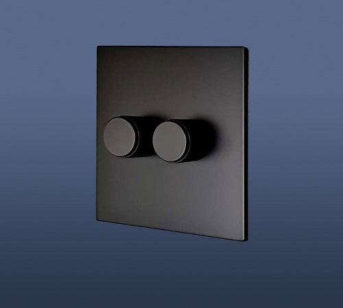 Load image into Gallery viewer, 2 GANG 2 WAY DIMMER SWITCH - MATT BLACK
