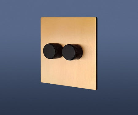 2 GANG 2 WAY DIMMER SWITCH - MATT GOLD
