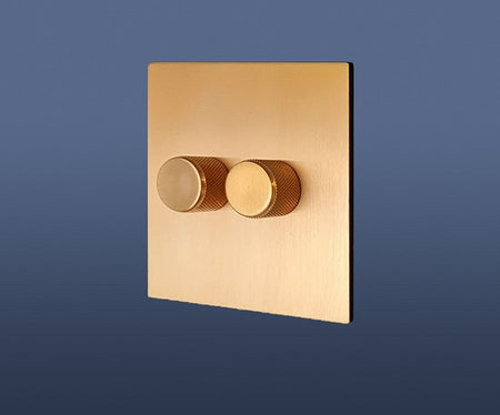 2 GANG 2 WAY DIMMER SWITCH - MATT GOLD
