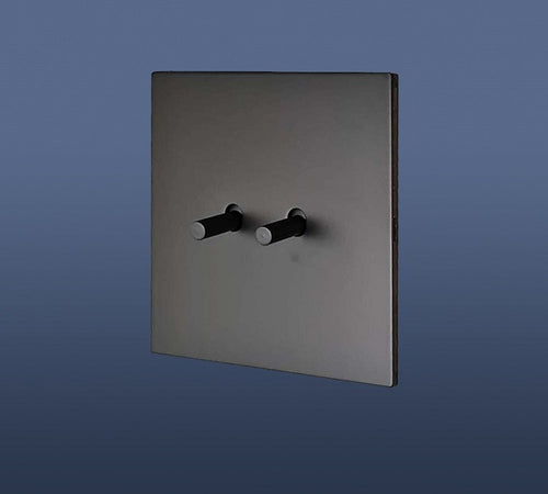 Load image into Gallery viewer, 2 GANG 2 WAY TOGGLE LIGHT SWITCH - MATT BLACK
