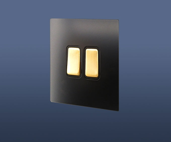 2 GANG 2 WAY ROCKER LIGHT SWITCH - MATT BLACK – SL LIGHTING