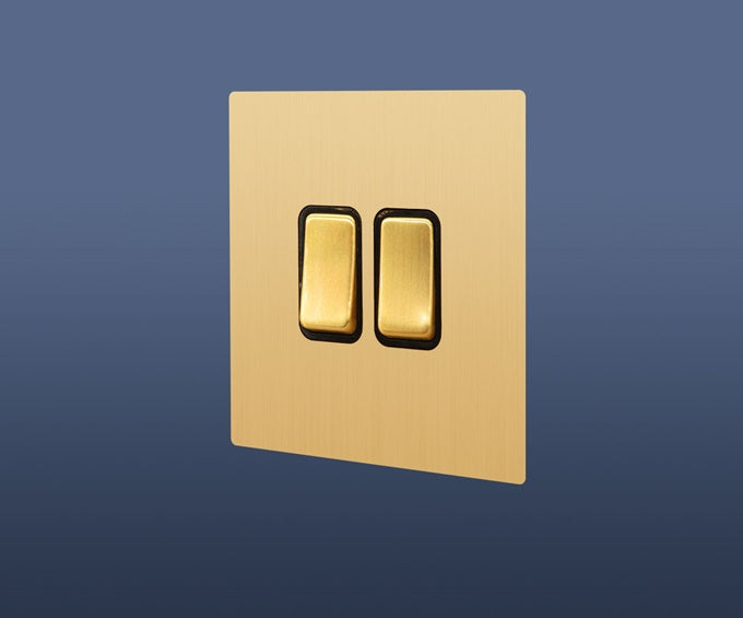 2 GANG 2 WAY ROCKER LIGHT SWITCH - MATT GOLD