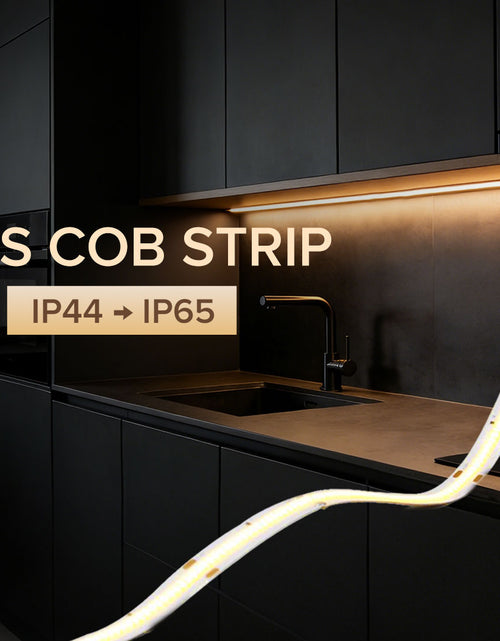 Load image into Gallery viewer, Indoor Waterproof Nano 8W COB strip, 3000K Warm White, Continue run up to 20 Meters. 324pcs LED/M, DC24 , 90lm/W, CRI 90, 40M/roll, 10MM PCB, IP65
