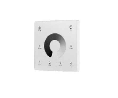 Load image into Gallery viewer, Wall Controller, White Battery Powered wall mounted RF Single Colour Panel 4 Zone. 86x86x9.5mm
