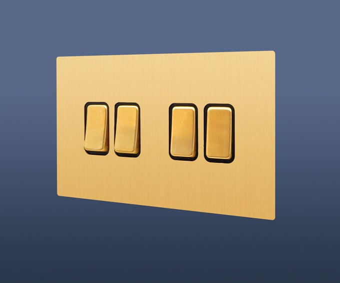 4 GANG 2 WAY ROCKER LIGHT SWITCH - MATT GOLD