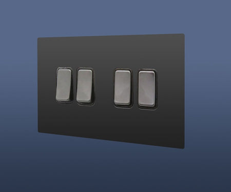 4 GANG 2 WAY ROCKER LIGHT SWITCH