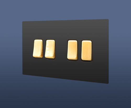Load image into Gallery viewer, 4 GANG 2 WAY ROCKER LIGHT SWITCH
