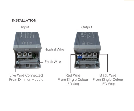 20W 24V LED Strip Mains Triac Dimmable Driver
