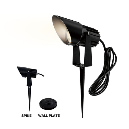 10W Ground Lawn Light IP65 with Spike & Wall Plate 3000K, 3 Meters Cable. With extra Cap