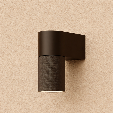 KNURLED Dark Bronze GU10 Down IP44 Indoor/Outdoor Wall Light (NEW)