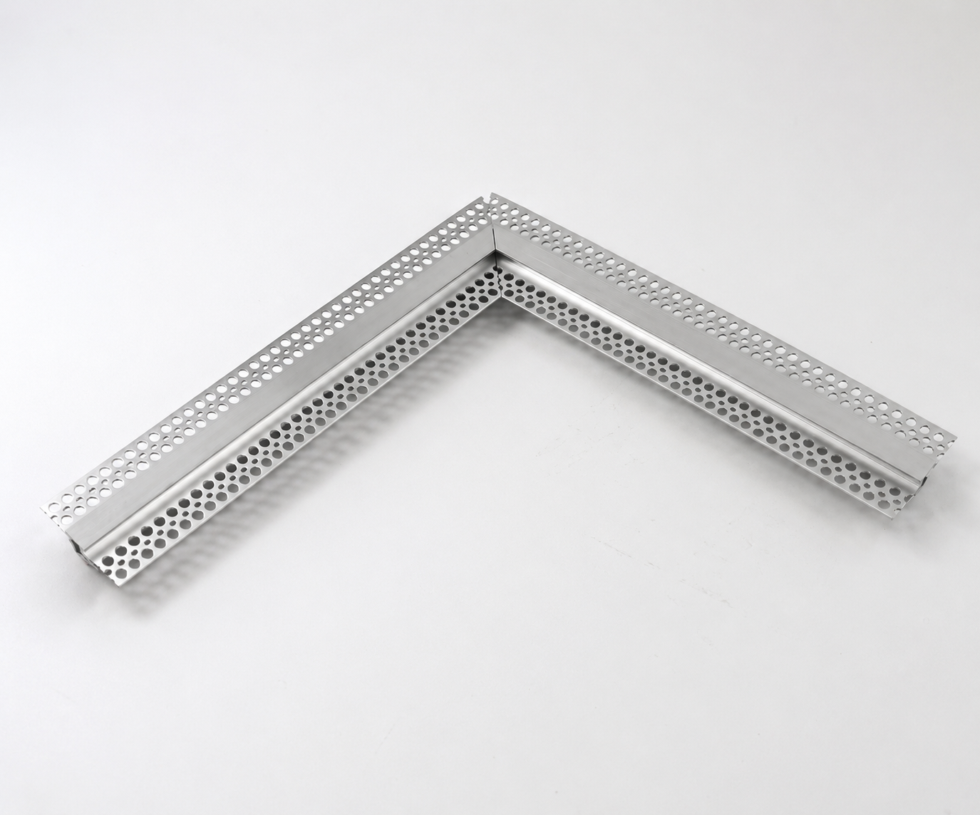 Plaster-In 90° Flat Corner Connector with Diffuser for Trimless 12mm Profile – Silver Finish
