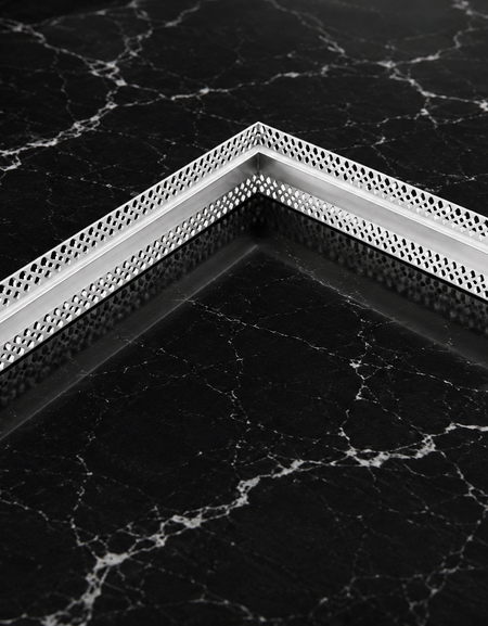 Plaster-In 90° Inner Corner Connector with Diffuser for Trimless 12mm Profile – Silver Finish