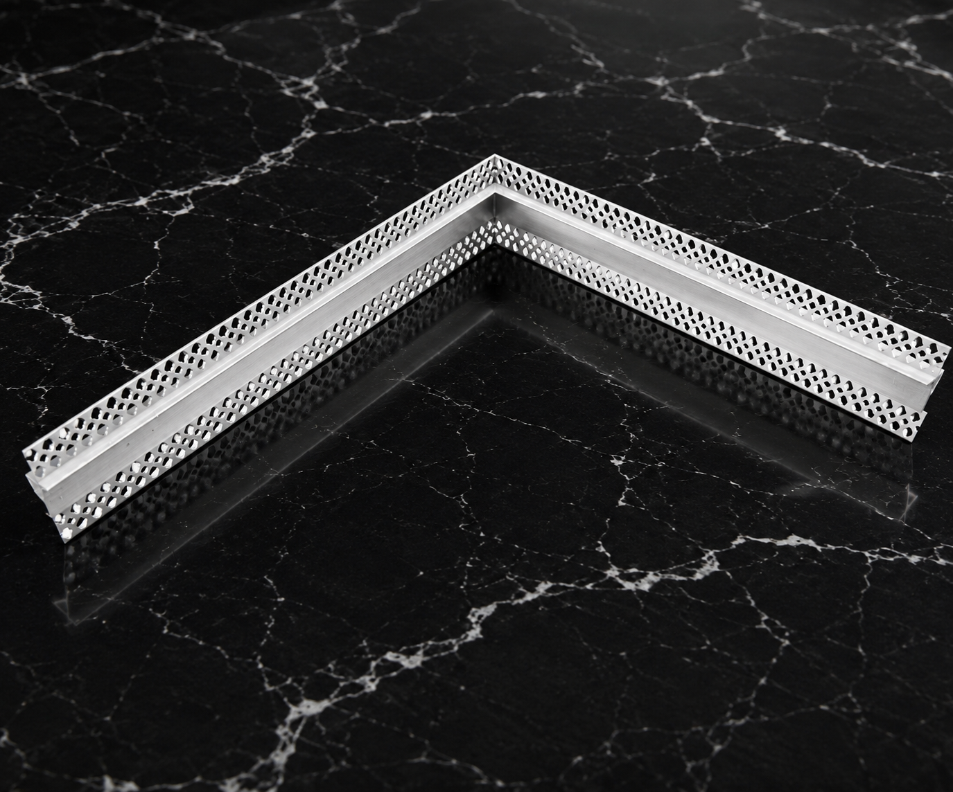 Plaster-In 90° Inner Corner Connector with Diffuser for Trimless 12mm Profile – Silver Finish