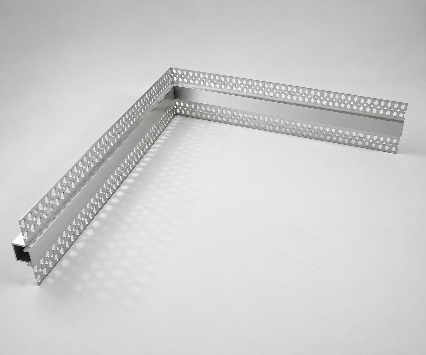 Plaster-In 90° Inner Corner Connector with Diffuser for Trimless 12mm Profile – Silver Finish