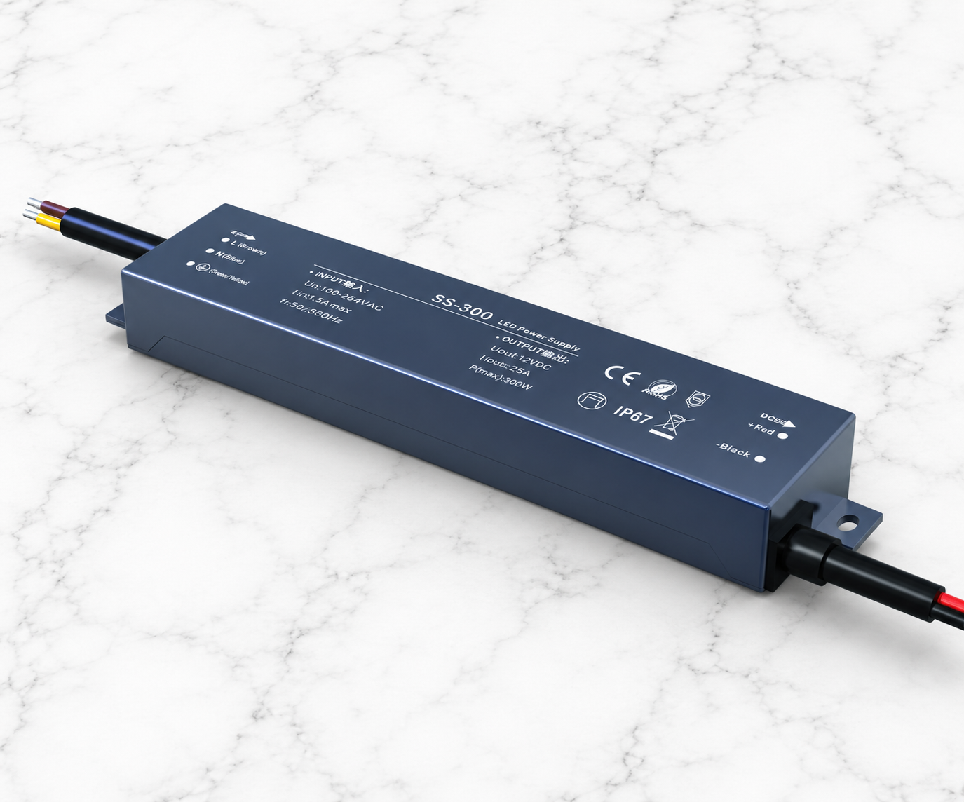 300W 24V Super Slim IP67 LED Strip Driver