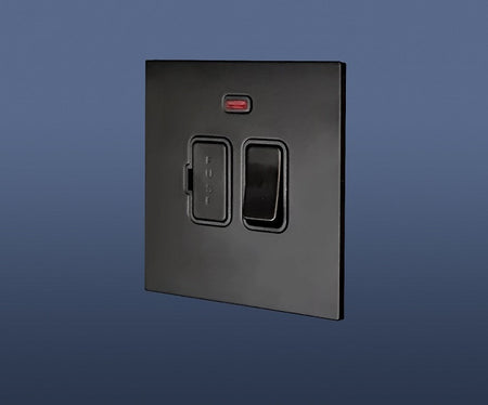 1 gang +Fuse unit Stainless Steel Panel Black Toggle