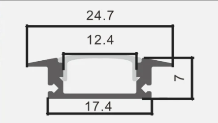 Shallow Recessed Profile with Milky Diffuser. 4x Mounting Clips and 2x End Caps included.