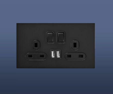13A MF DOUBLE SWITCH SOCKET WITH USB