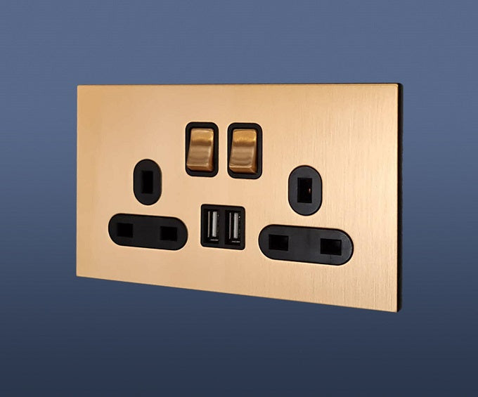 13A MF DOUBLE SWITCH SOCKET WITH USB
