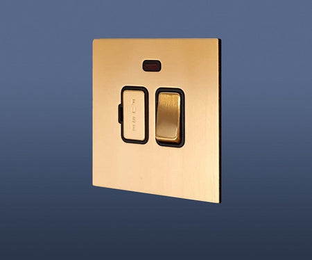 1 gang +Fuse unit Stainless Steel Panel Black Toggle