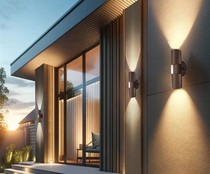 Knurled GU10 UP / Down Wall Light - BRONZE