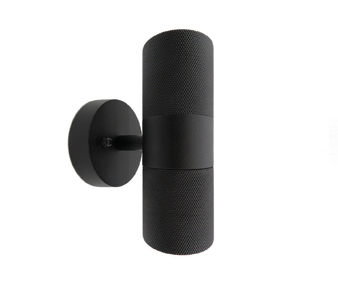 Knurled GU10 UP / Down Wall Light - BLACK / GOLD