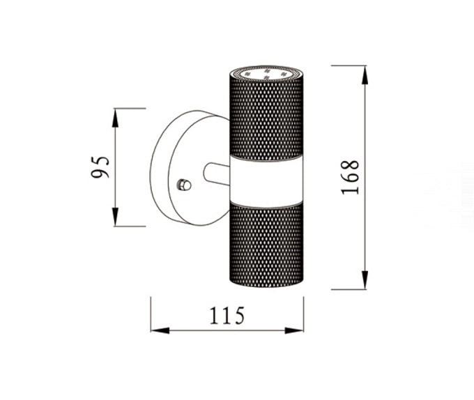 Knurled GU10 UP / Down Wall Light - BLACK / GOLD