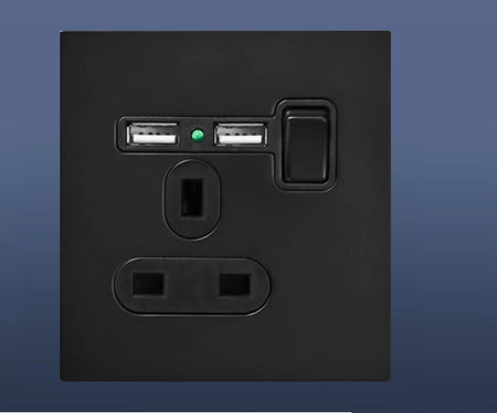 13A MF SINGLE SWITCH SOCKET WITH USB