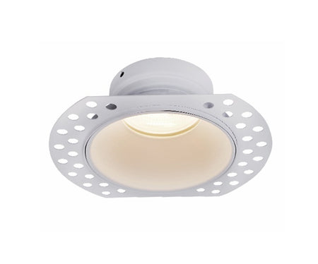 Trimless Fire Rated IP65 Fixed Downlight, GU10 Socket, Material:Iron Dia:φ106x87x37mm  Cut Out:80mm, White Bezel